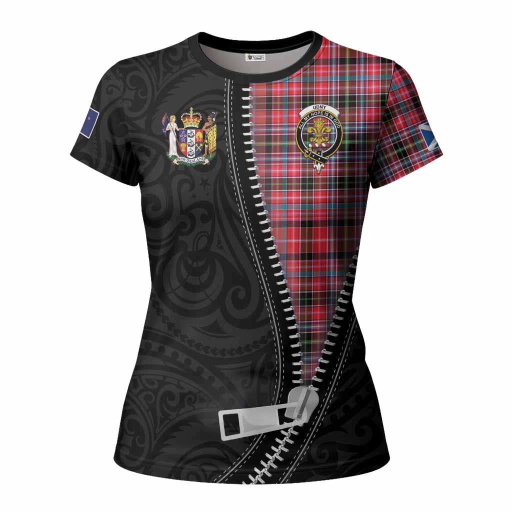 Udny Tartan Women T shirt New Zealand Pattern Unique Zipper Stylized