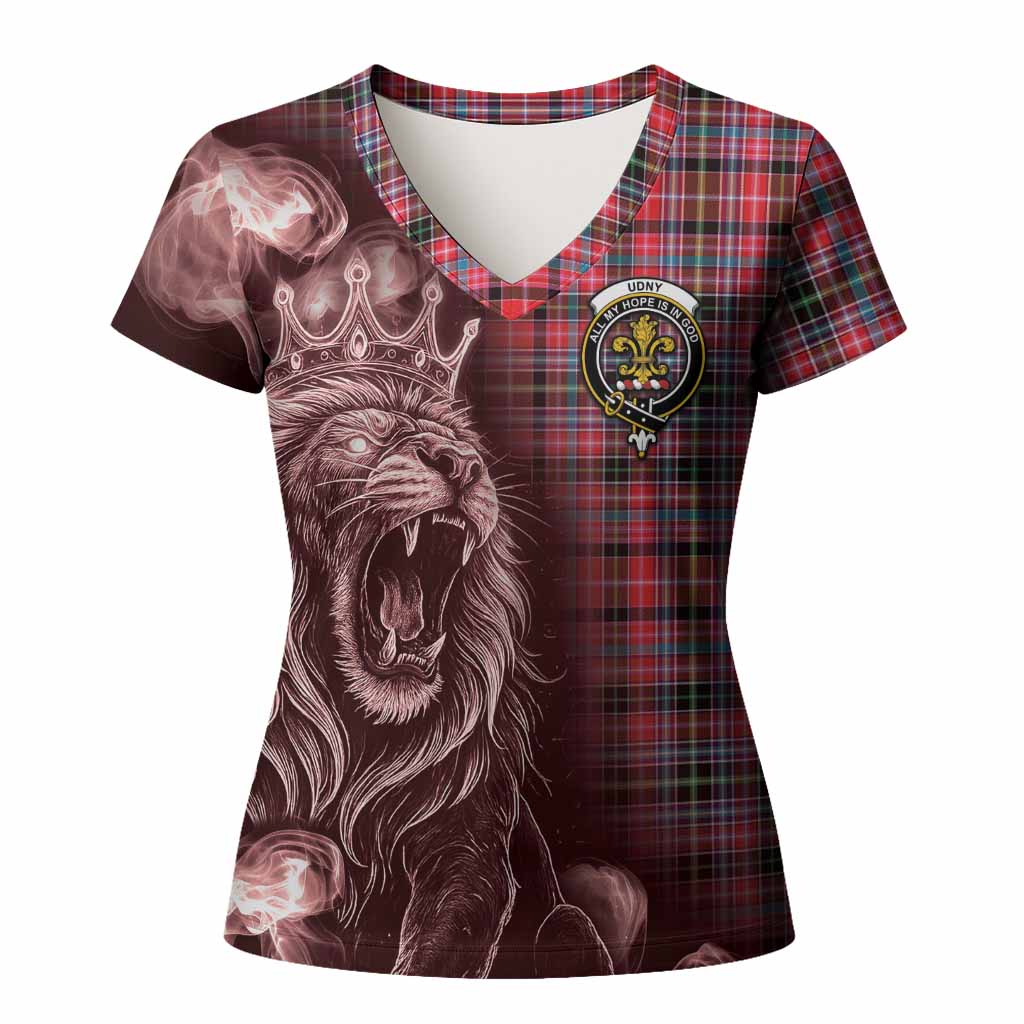 Udny Tartan Women T shirt Roaring Lion Heritage