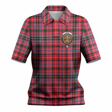 Udny Tartan Women’s Polo Sweater Top with Family Crest