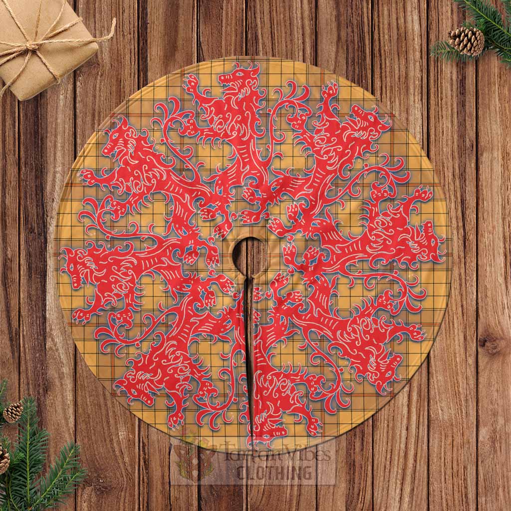 Ulster Tartan Christmas Tree Skirt Lion Rampant Style Casual Tree Skirts - Tartan Vibes Clothing