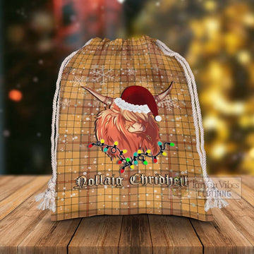 Ulster Tartan Christmas Santa's Bag with Twinkle Highland Cattle - Tartan Vibes Clothing