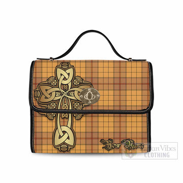Tartan Vibes Clothing Ulster Tartan Waterproof Canvas Bag Golden Thistle Celtic Cross Style