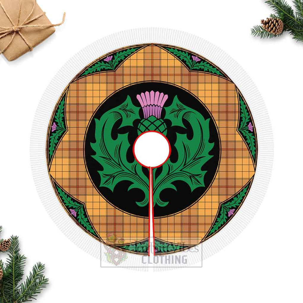 Ulster Tartan Christmas Tree Skirt Scottish Thistle Style Fringed Tree Skirts - Tartan Vibes Clothing