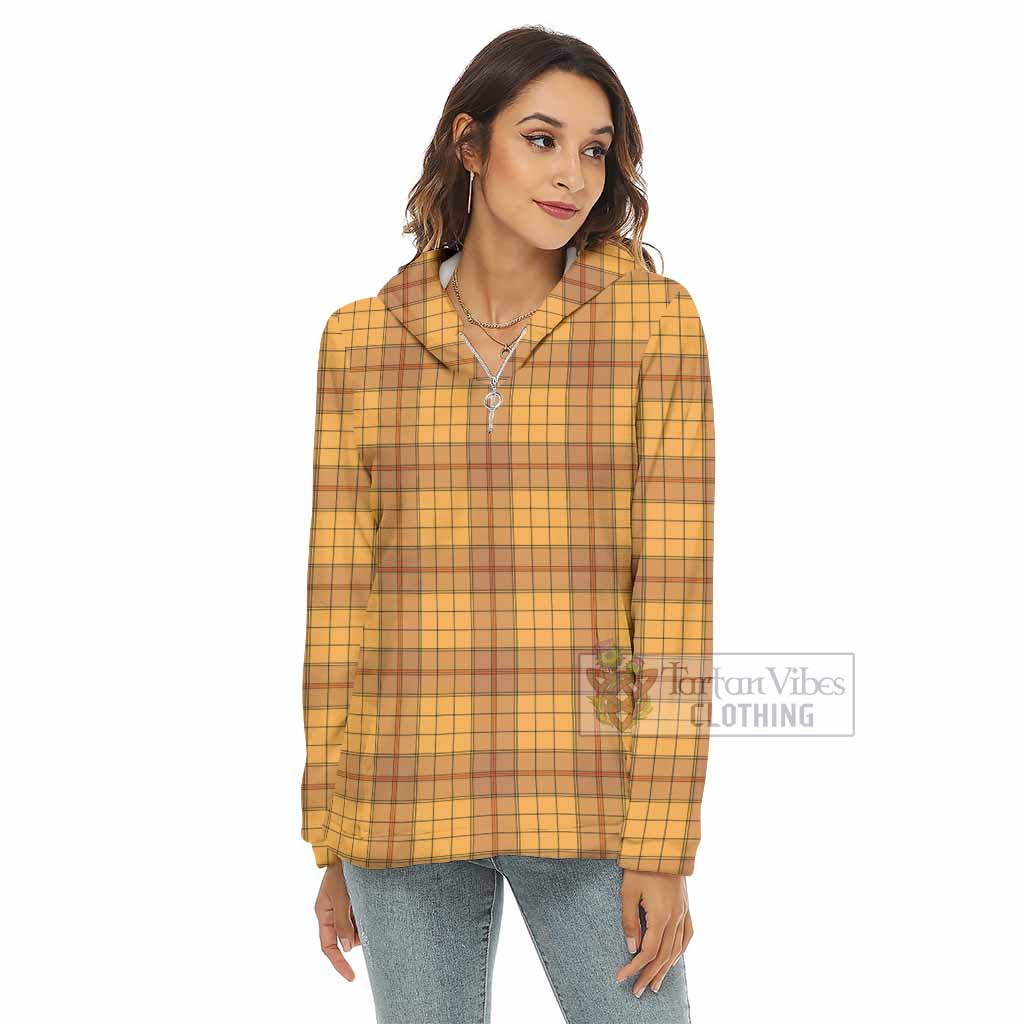 Ulster Tartan Women's Borg Fleece Hoodie with Half Zip - Tartan Vibes Clothing