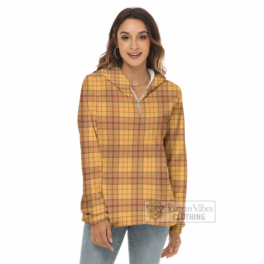 Ulster Tartan Women's Borg Fleece Hoodie with Half Zip - Tartan Vibes Clothing