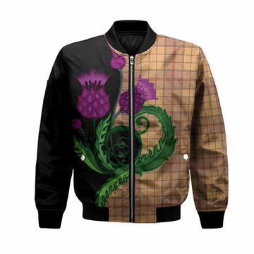 Ulster Tartan Bomber Jacket Traditional Scottish Thistle