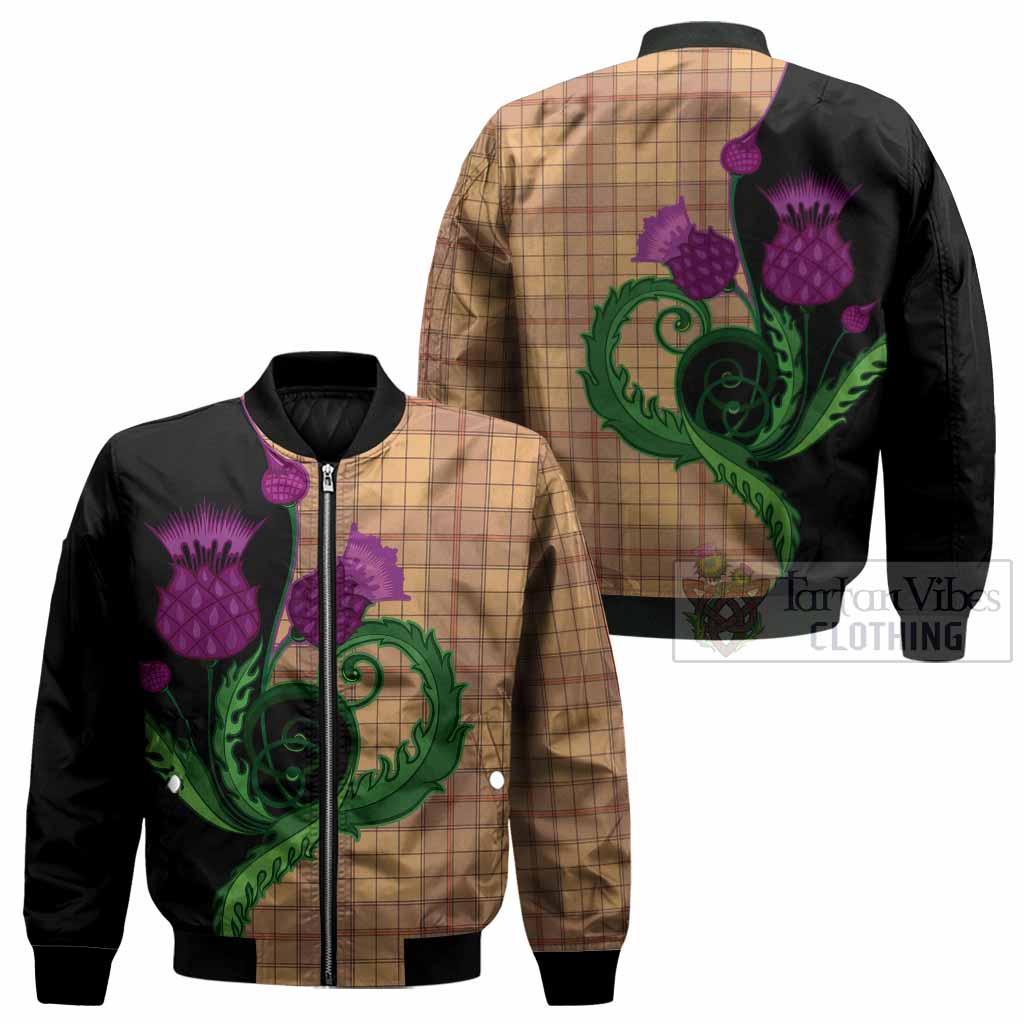 Ulster Tartan Bomber Jacket Traditional Scottish Thistle