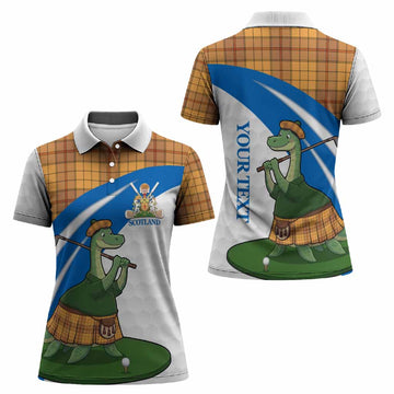 Ulster Tartan Crest Golf Nessie Women Polo Shirt Loch Ness Monster Sporty Style