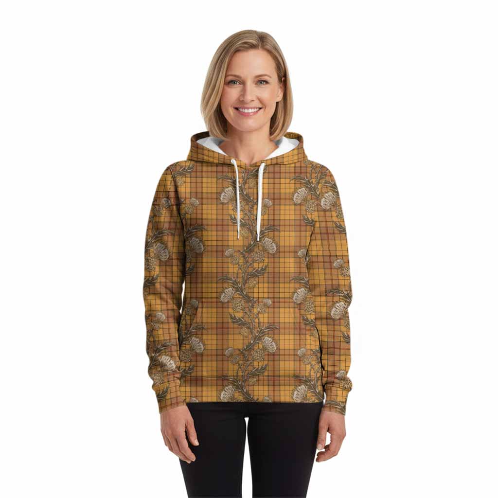 Ulster Tartan Hoodie Seamless Scottish Thistle Flowers