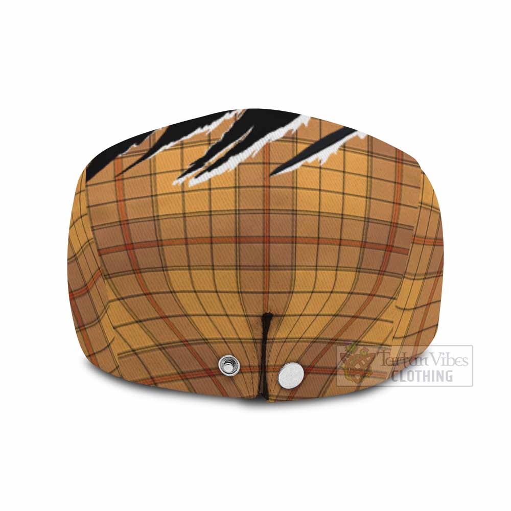 Ulster Tartan Loch Ness Monster Flat Cap, Jeff Cap Celtic Knot Nessie Art