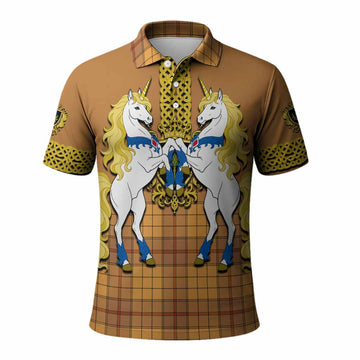 Ulster Tartan Polo Shirt Unicorn Celtic Knot And Thistle Emblem