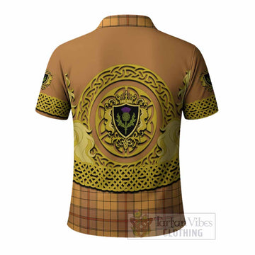 Ulster Tartan Polo Shirt Unicorn Celtic Knot And Thistle Emblem
