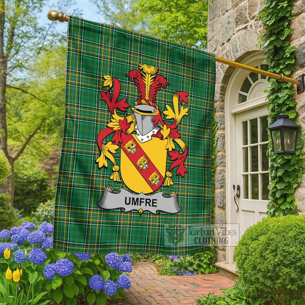 Umfre Irish Clan Tartan Flag with Coat of Arms