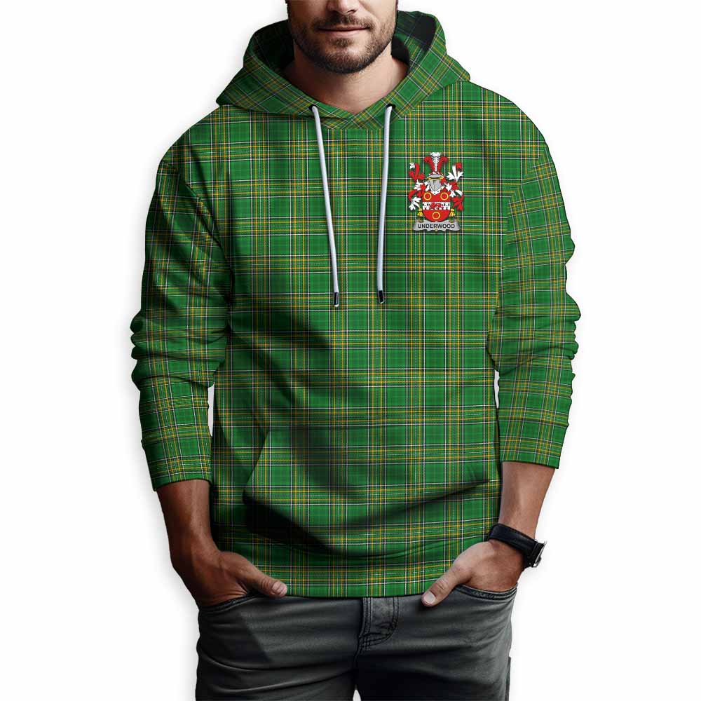 Underwood Irish Clan Tartan Hoodie with Coat of Arms