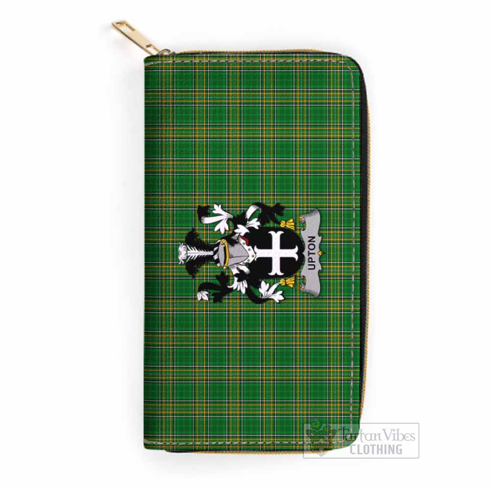 Upton Irish Clan Tartan Women's Leather Wallet with Coat of Arms One Size 19.7*10.5*3.5 cm - Tartan Vibes Clothing
