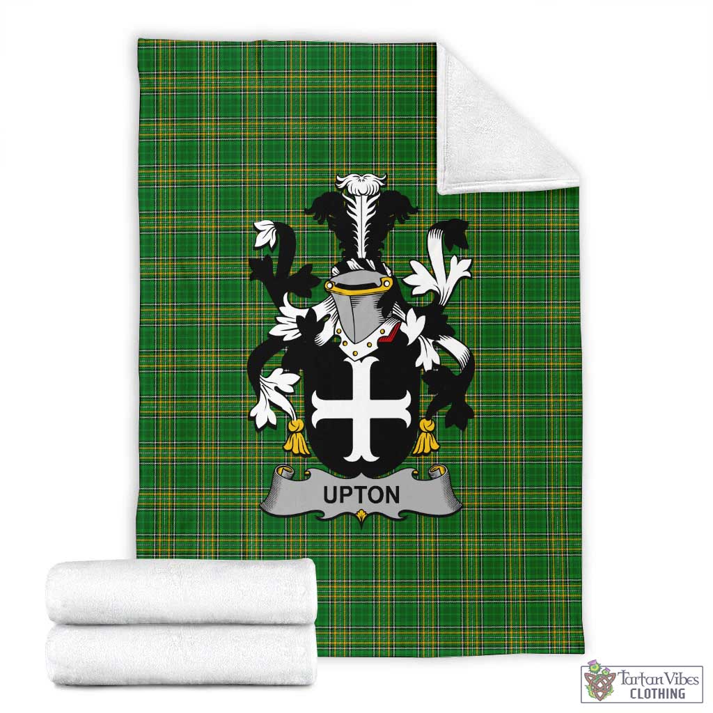 Upton Irish Clan Tartan Blanket with Coat of Arms X-Large 59 x 79 inches 150 x 200 cm - Tartan Vibes Clothing