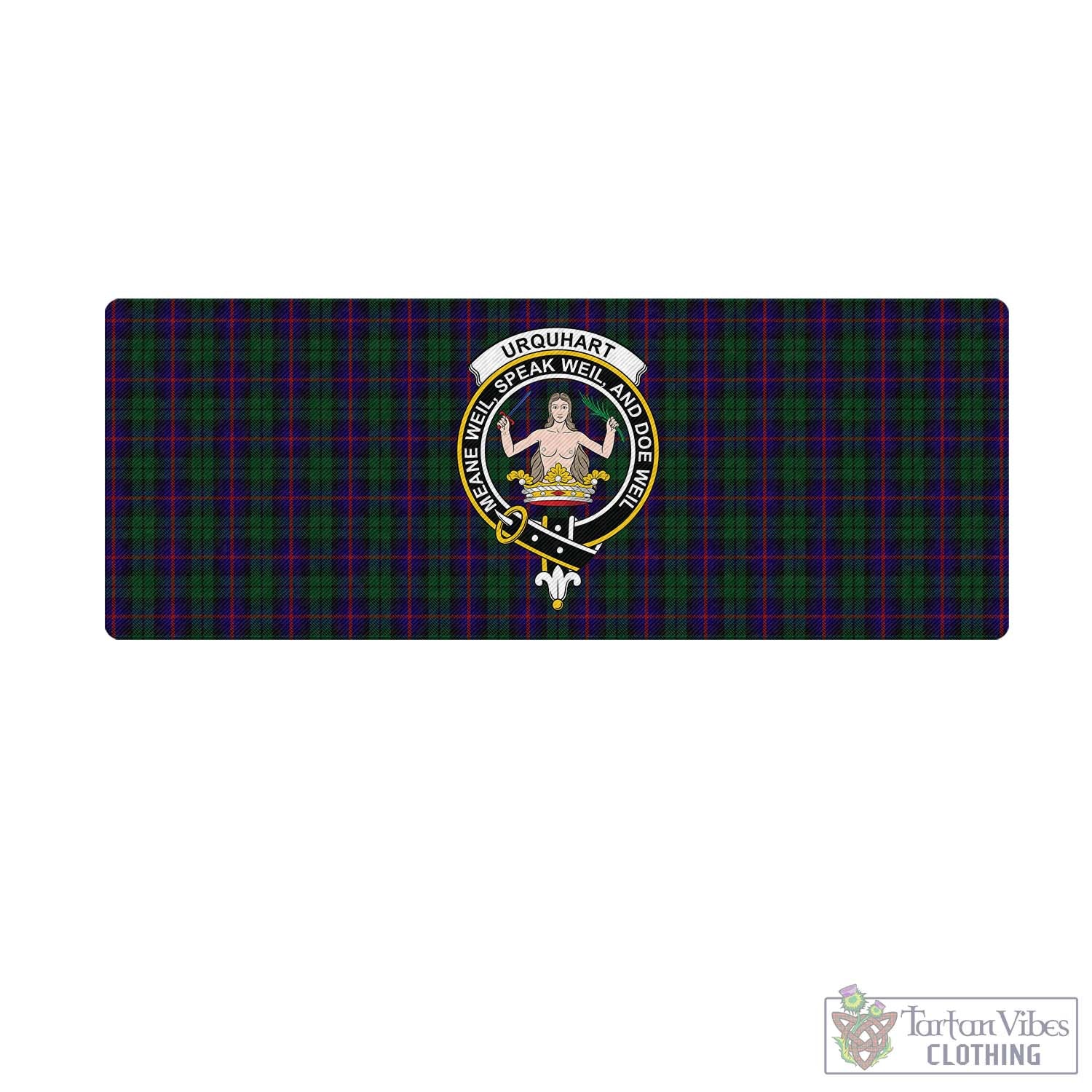 Tartan Vibes Clothing Urquhart Tartan Mouse Pad with Family Crest