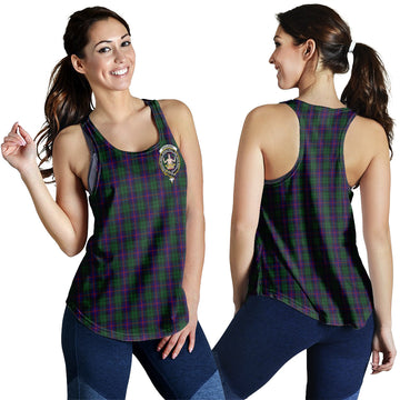 Urquhart Tartan Women Racerback Tanks with Family Crest