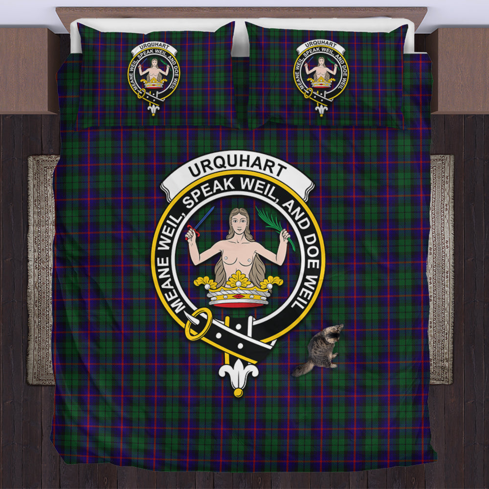 Urquhart Tartan Bedding Set with Family Crest US Bedding Set - Tartan Vibes Clothing
