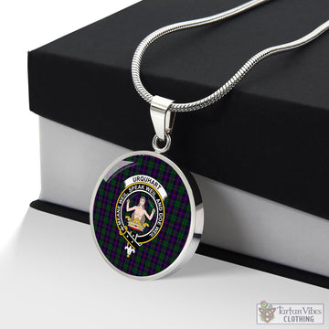 Urquhart Tartan Circle Necklace with Family Crest
