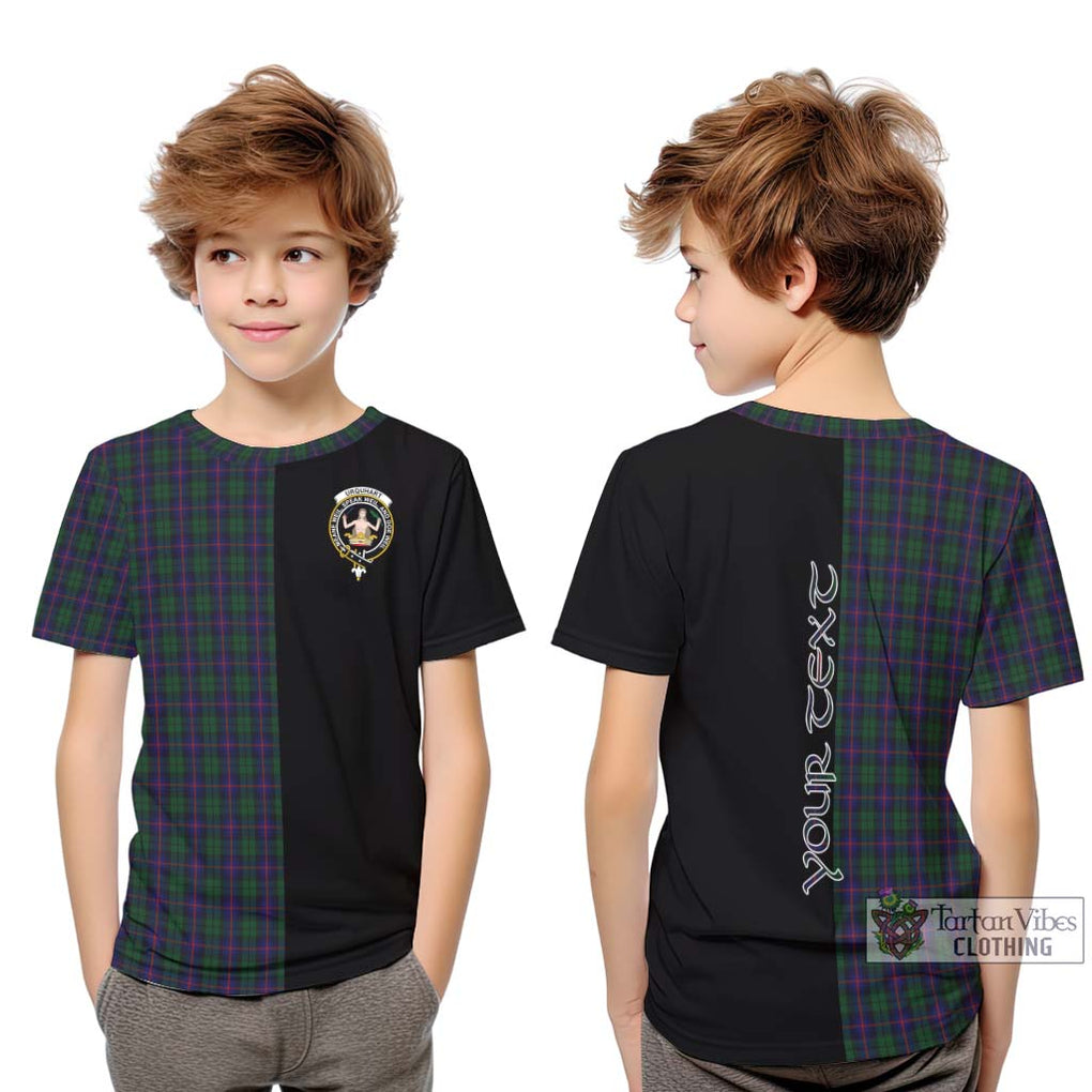 Urquhart Tartan Kid T-Shirt with Family Crest and Half Of Me Style Youth XL Size14 - Tartanvibesclothing Shop