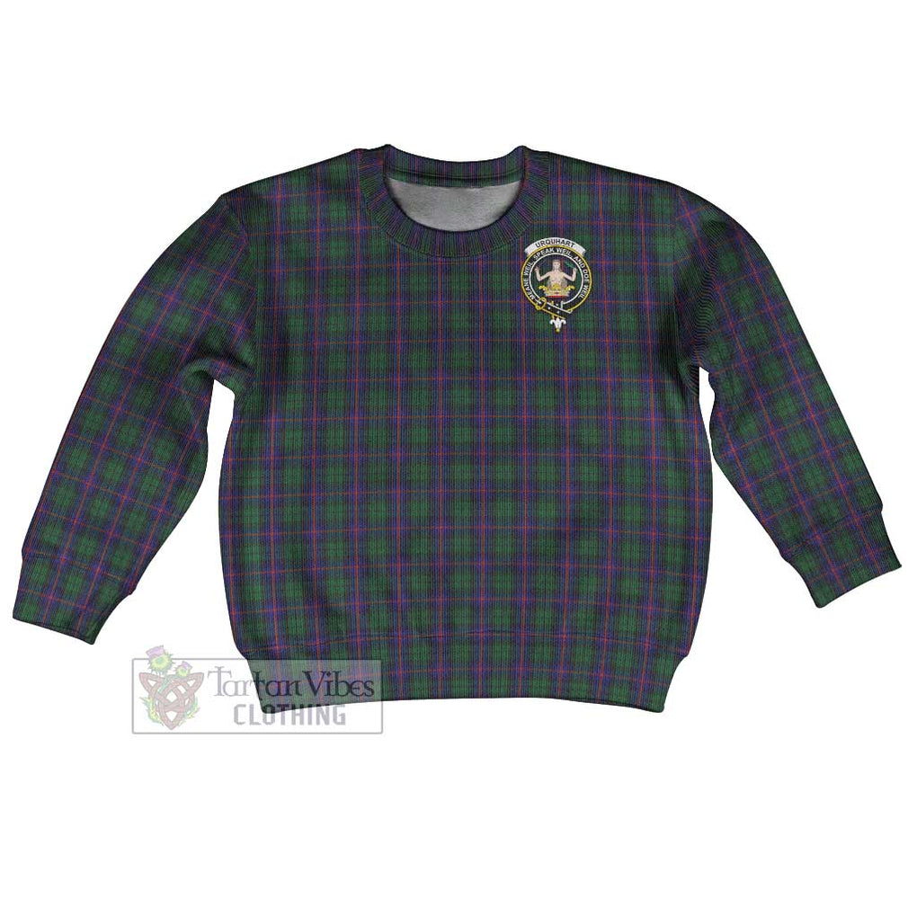 Tartan Vibes Clothing Urquhart Tartan Kid Ugly Sweater with Family Crest