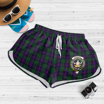 Urquhart Tartan Womens Shorts with Family Crest