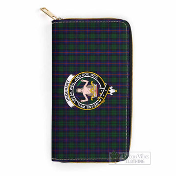 Urquhart Tartan Women's Leather Wallet with Family Crest