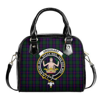 Urquhart Tartan Shoulder Handbags with Family Crest One Size 6*25*22 cm - Tartanvibesclothing