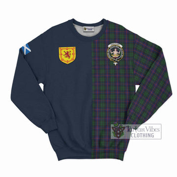 Urquhart Tartan Sweatshirt Alba with Scottish Lion Royal Arm Half Style
