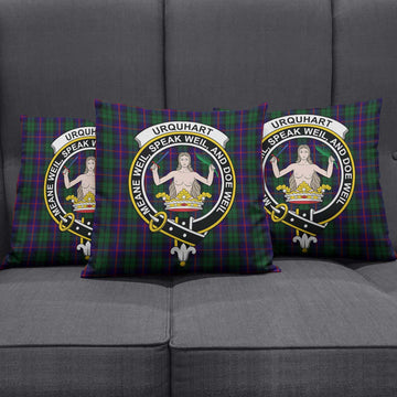 Urquhart Tartan Pillow Cover with Family Crest