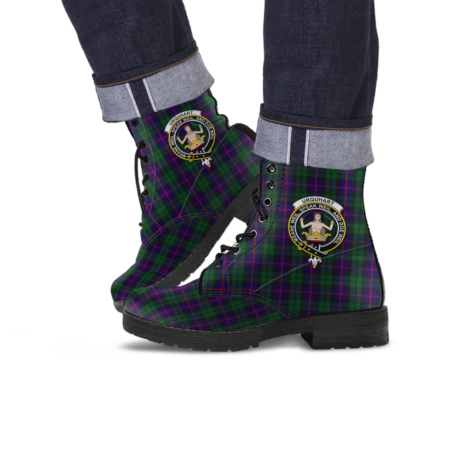 urquhart-tartan-leather-boots-with-family-crest