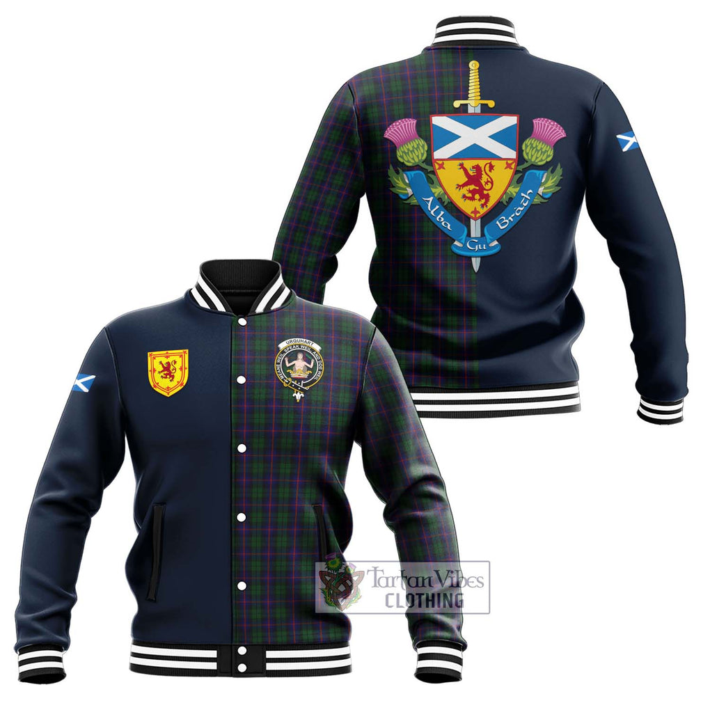 Tartan Vibes Clothing Urquhart Tartan Baseball Jacket with Scottish Lion Royal Arm Half Style