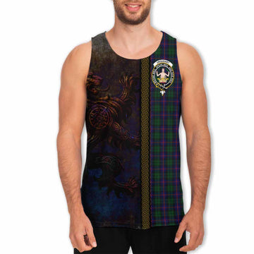 Urquhart Tartan Family Crest Men's Tank Top Alba Gu Brath Be Brave Lion Ancient Style