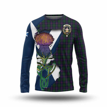 Urquhart Tartan Family Crest Long Sleeve T-Shirt Scottish Thistle Celtic Inspired
