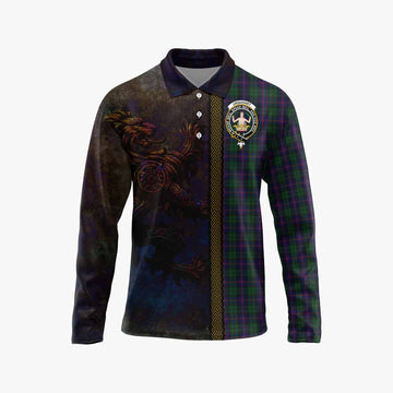 Urquhart Tartan Family Crest Long Sleeve Polo Shirt Alba Gu Brath Be Brave Lion Ancient Style