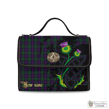 Urquhart Tartan Waterproof Canvas Bag with Scotland Map and Thistle Celtic Accents