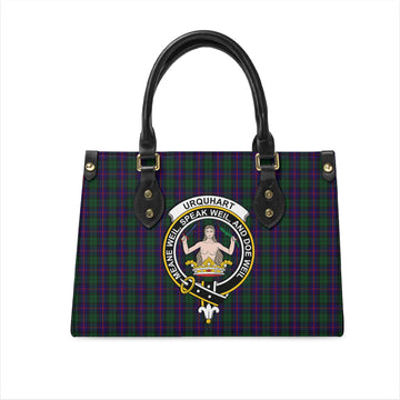 urquhart-tartan-leather-bag-with-family-crest