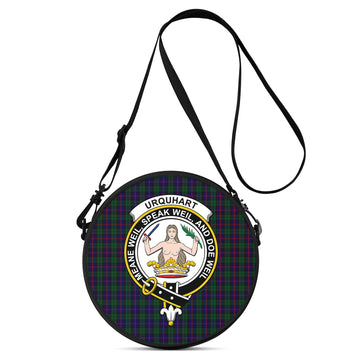 Urquhart Tartan Round Satchel Bags with Family Crest