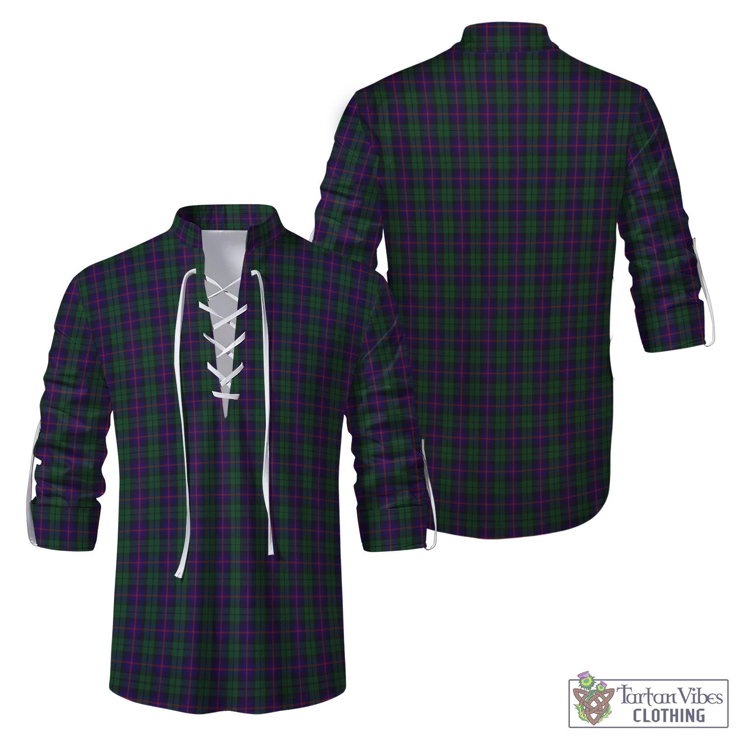 Tartan Vibes Clothing Urquhart Tartan Men's Scottish Traditional Jacobite Ghillie Kilt Shirt