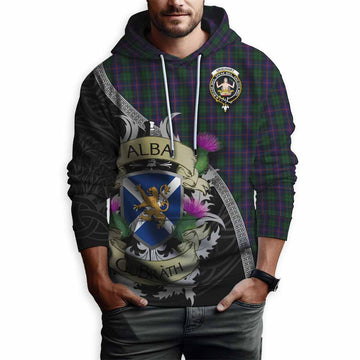 Tartan Vibes Clothing Urquhart Tartan Family Crest Hoodie Lion Rampant Royal Thistle Shield Celtic Inspired