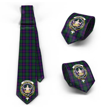 Urquhart Tartan Classic Necktie with Family Crest