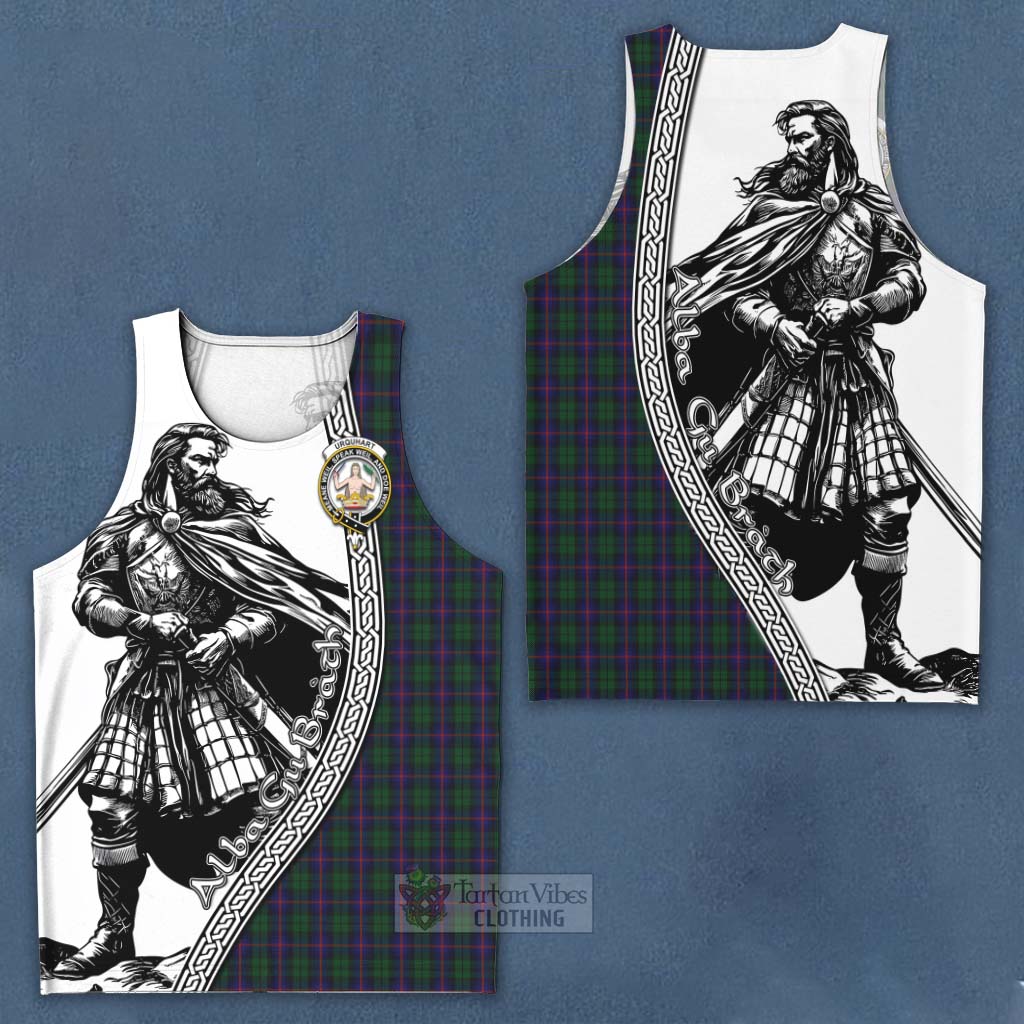 Tartan Vibes Clothing Urquhart Tartan Clan Crest Men's Tank Top with Highlander Warrior Celtic Style