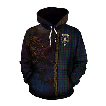 Urquhart Tartan Family Crest Cotton Hoodie Alba Gu Brath Be Brave Lion Ancient Style