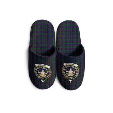 Urquhart Tartan Home Slippers with Family Crest