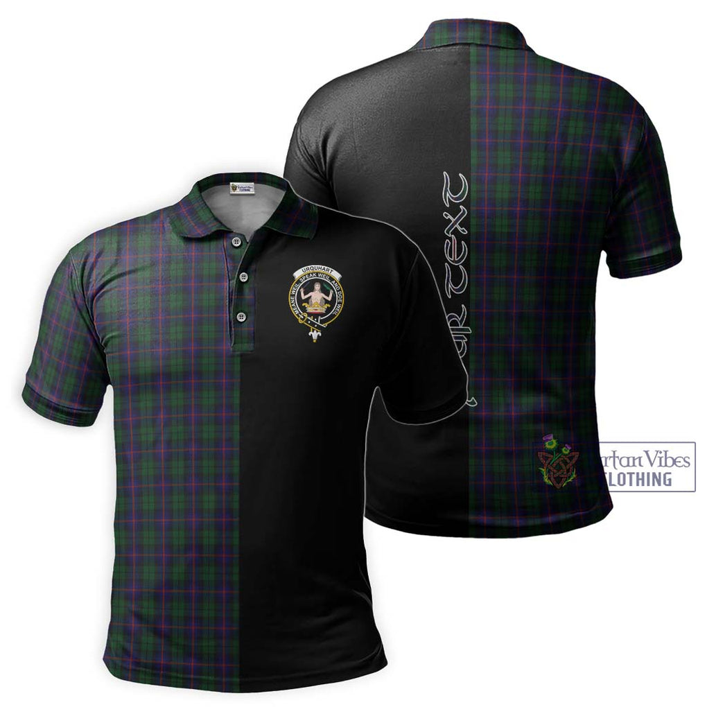 Urquhart Tartan Polo Shirt with Family Crest and Half Of Me Style Kid - Tartanvibesclothing Shop