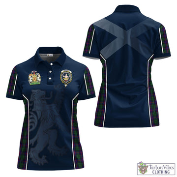 Urquhart Tartan Women's Polo Shirt with Family Crest and Lion Rampant Vibes Sport Style