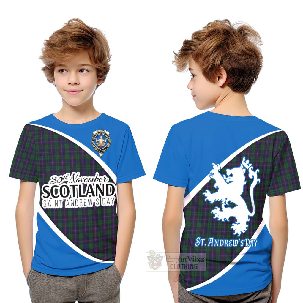 Tartan Vibes Clothing Urquhart Family Crest Tartan Kid T-Shirt Celebrate Saint Andrew's Day in Style