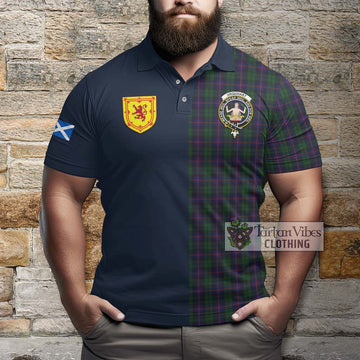 Tartan Vibes Clothing Urquhart Tartan Polo Shirt with Scottish Lion Royal Arm Half Style