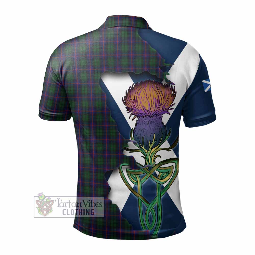 Tartan Vibes Clothing Urquhart Tartan Family Crest Polo Shirt Scottish Thistle Celtic Inspired